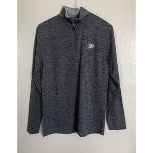 NHL Anaheim Ducks Lightweight Pullover Sweater 1/4 Zip Men's Size Small Gray